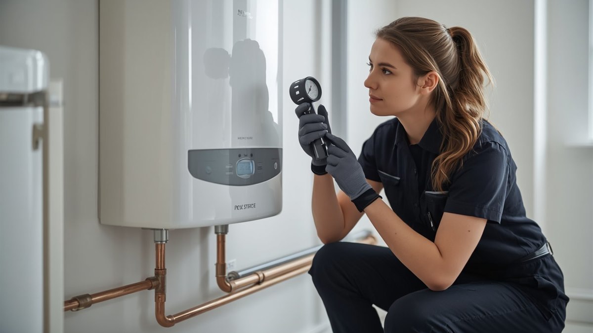 Gas Safe engineer carrying out a landlord gas safety check
